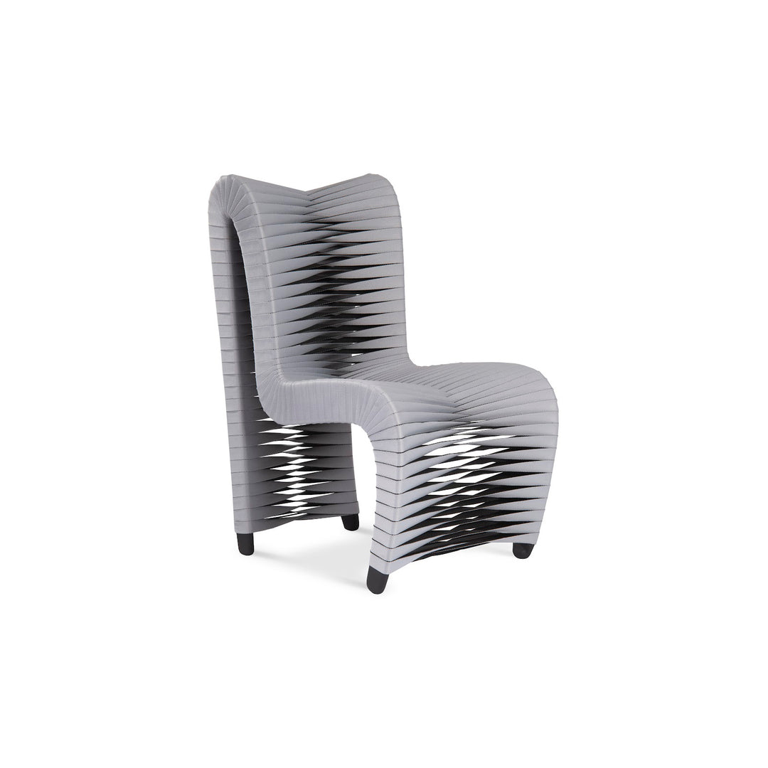 SEAT BELT DINING CHAIR, HIGH BACK - GREY/BLACK - FRONT VIEW