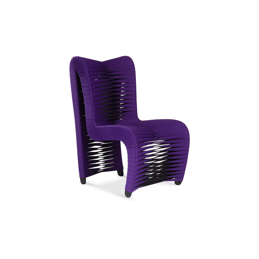 SEAT BELT DINING CHAIR, HIGH BACK - PURPLE - FRONT VIEW