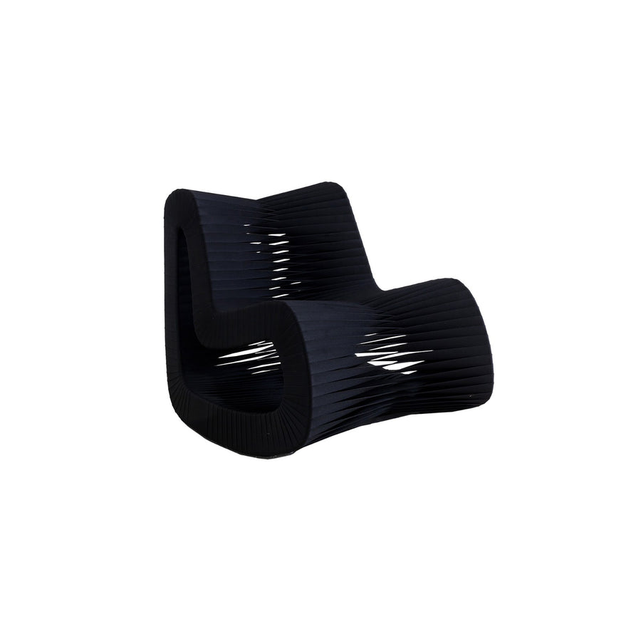 SEAT BELT ROCKING CHAIR - BLACK - FRONT VIEW