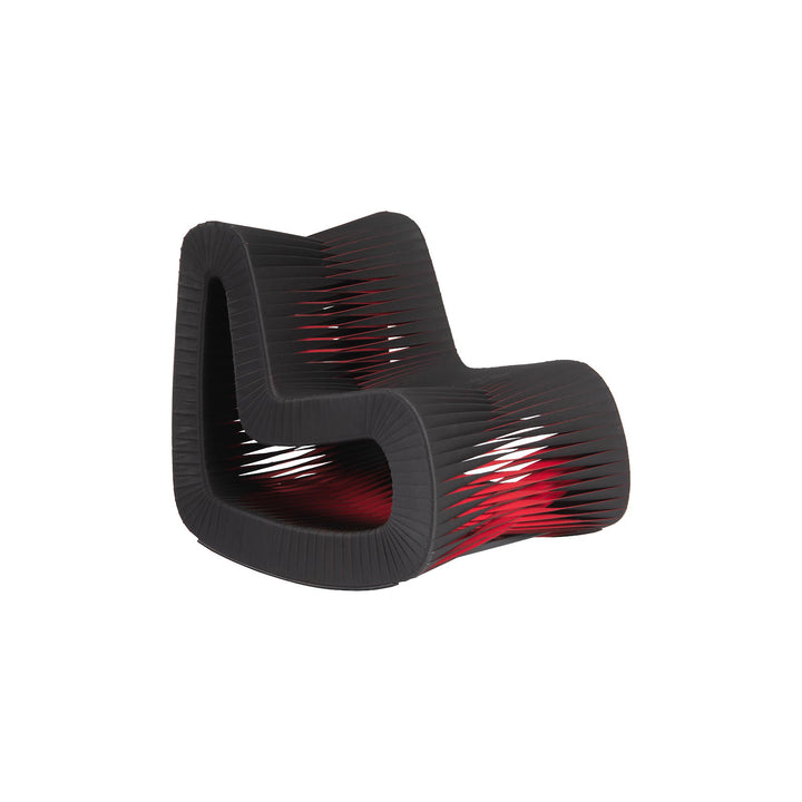 SEAT BELT ROCKING CHAIR - BLACK/RED - FRONT VIEW