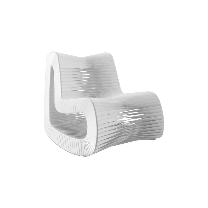 SEAT BELT ROCKING CHAIR - WHITE - FRONT VIEW