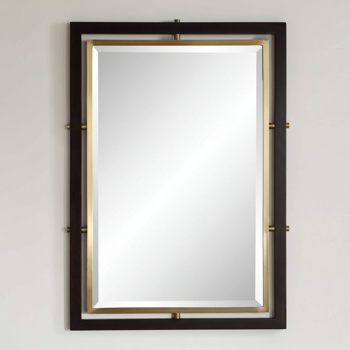 Decorative mirror with gold frame