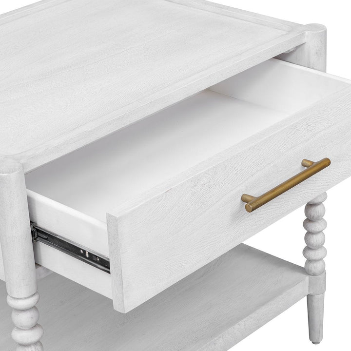 BALES WHITE BOBBIN LEG NIGHTSTAND
