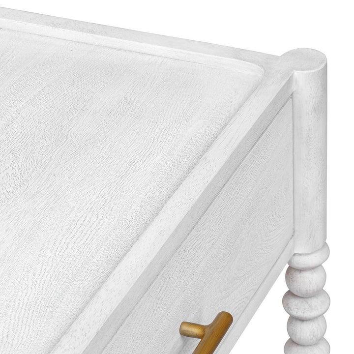 BALES WHITE BOBBIN LEG NIGHTSTAND