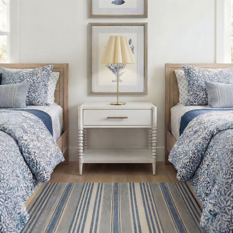 BALES WHITE BOBBIN LEG NIGHTSTAND