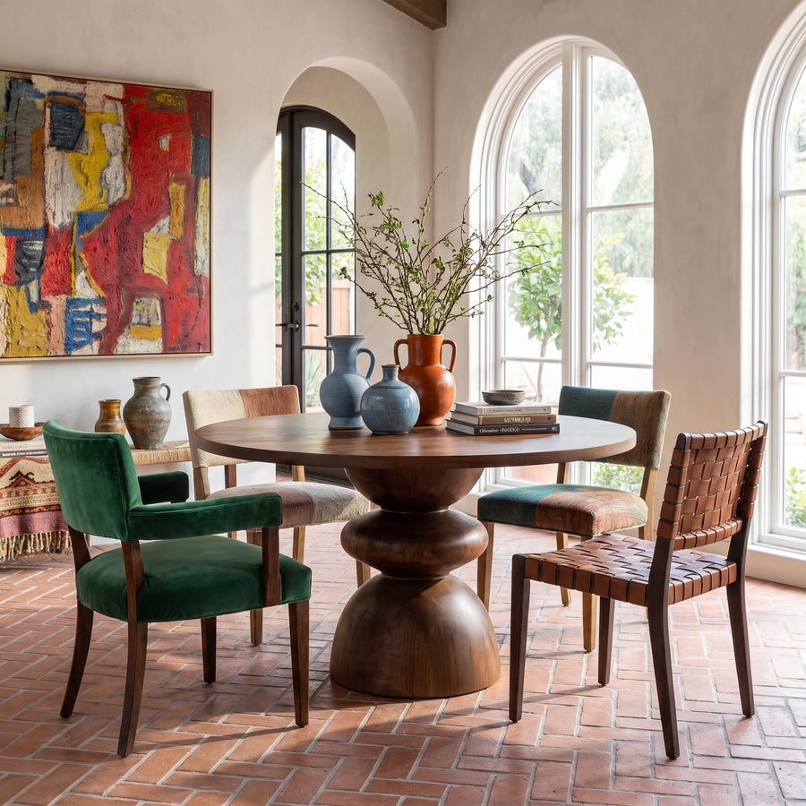 BISHAN 54"RD MANGO WOOD DINING TABLE