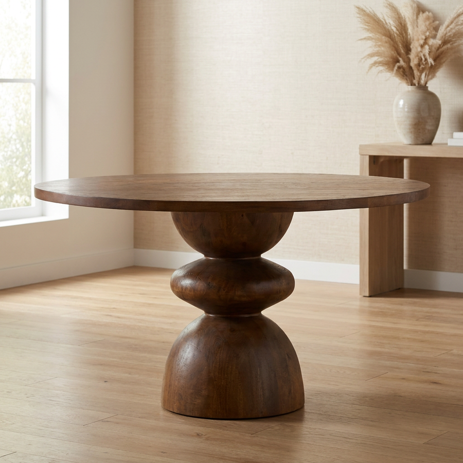 BISHAN 54"RD MANGO WOOD DINING TABLE