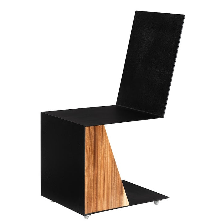 BLOCK DINING CHAIR w/ CASTERS: BLACK