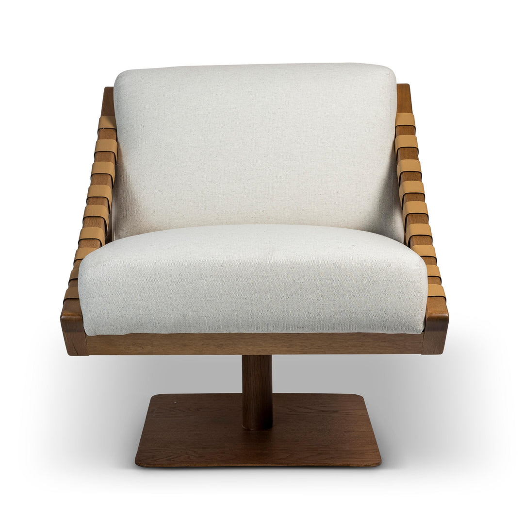 Pecan Wood Swivel Chair