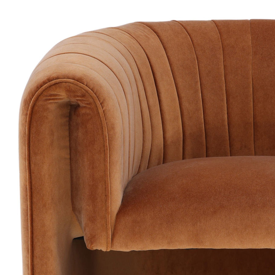 BOBBI VELVET UPHOLSTERED ARM CHAIR