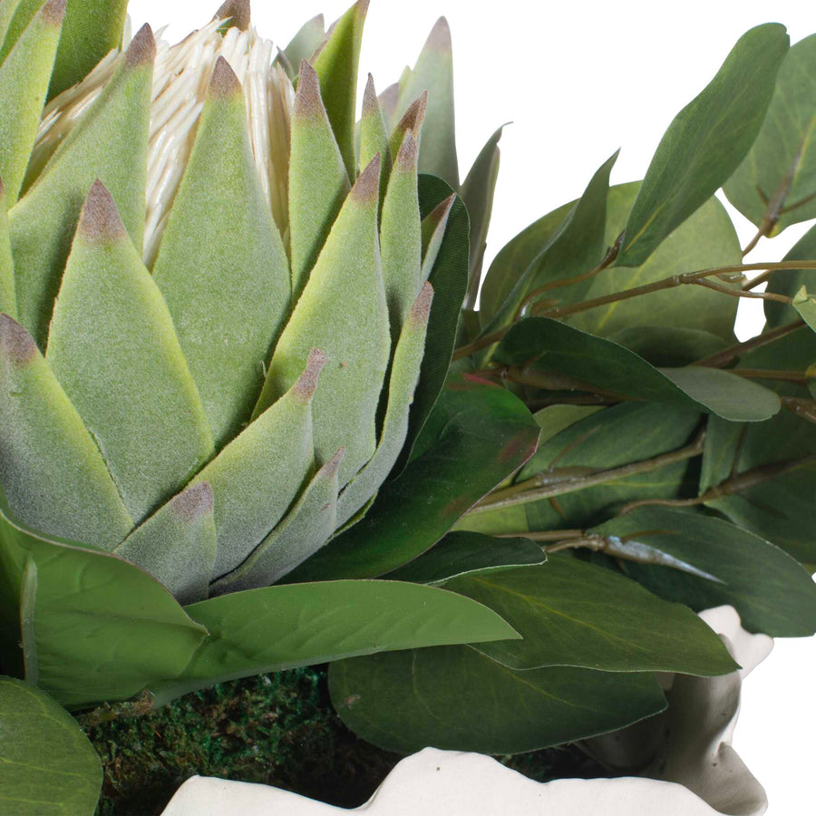 PROTEA BLOOMS WHITE CENTERPIECE BOWL