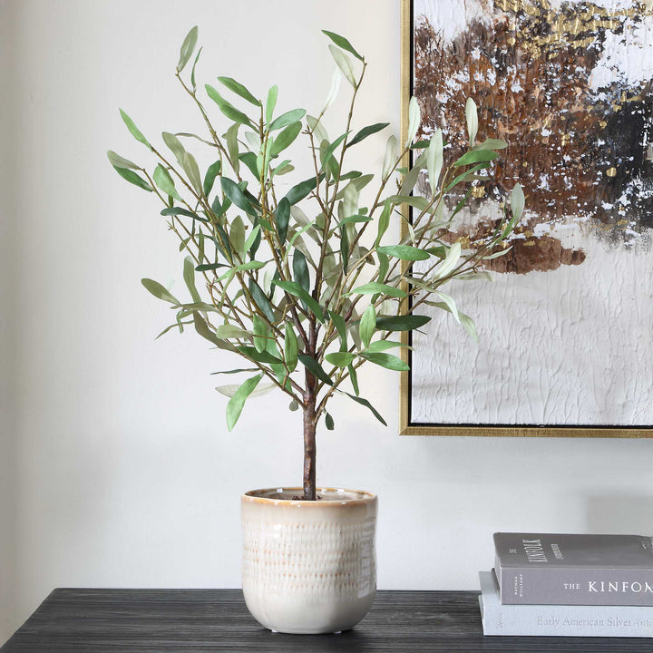 SOLEA OLIVE ACCENT & TEXTURED VASE