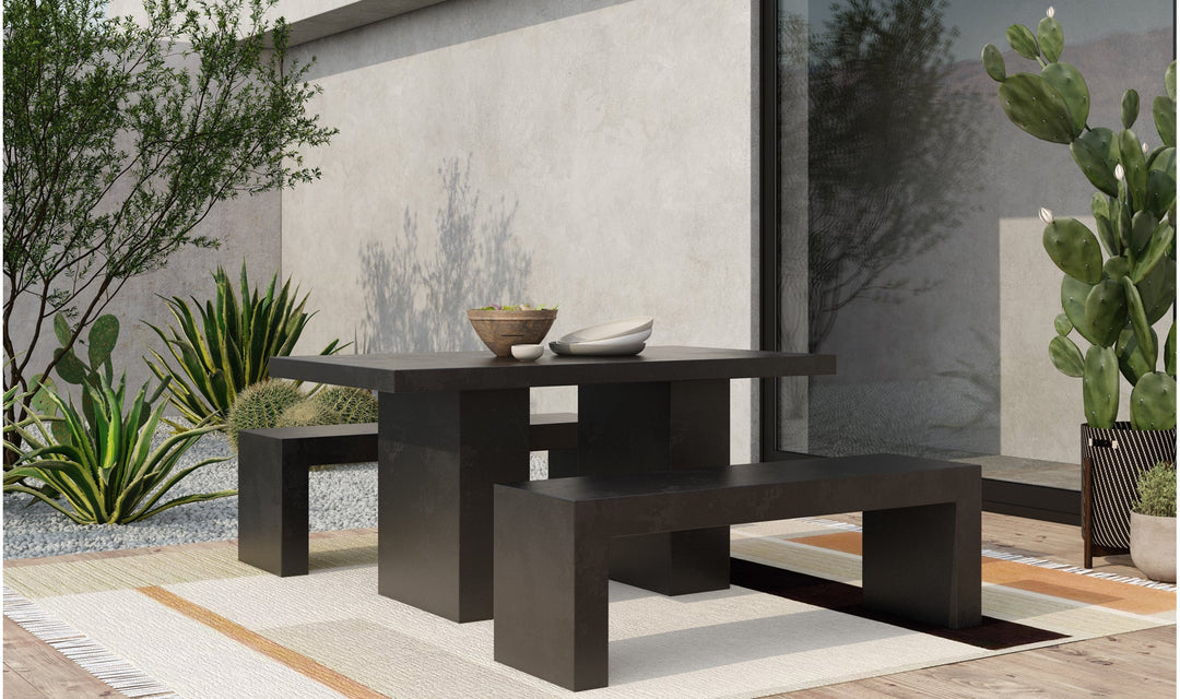 BLACK CONCRETE SLAB DINING TABLE