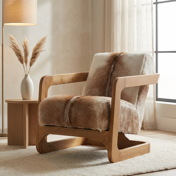 BRANDO HAIR ON HIDE ARMCHAIR