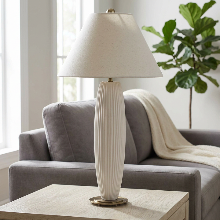 BRINSLEY IVORY CERAMIC TABLE LAMP