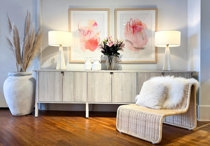 BRITNI LIGHT GREY WASH CONSOLE CREDENZA