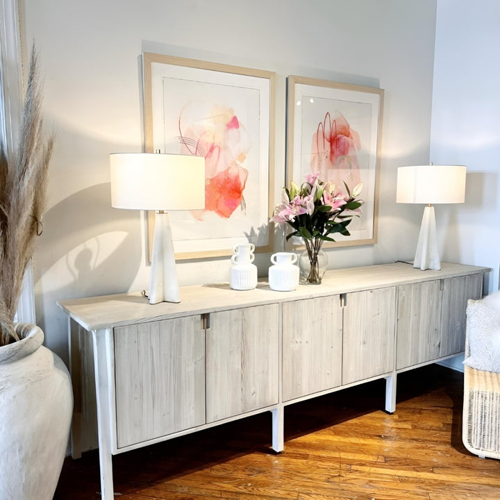 BRITNI LIGHT GREY WASH CONSOLE CREDENZA