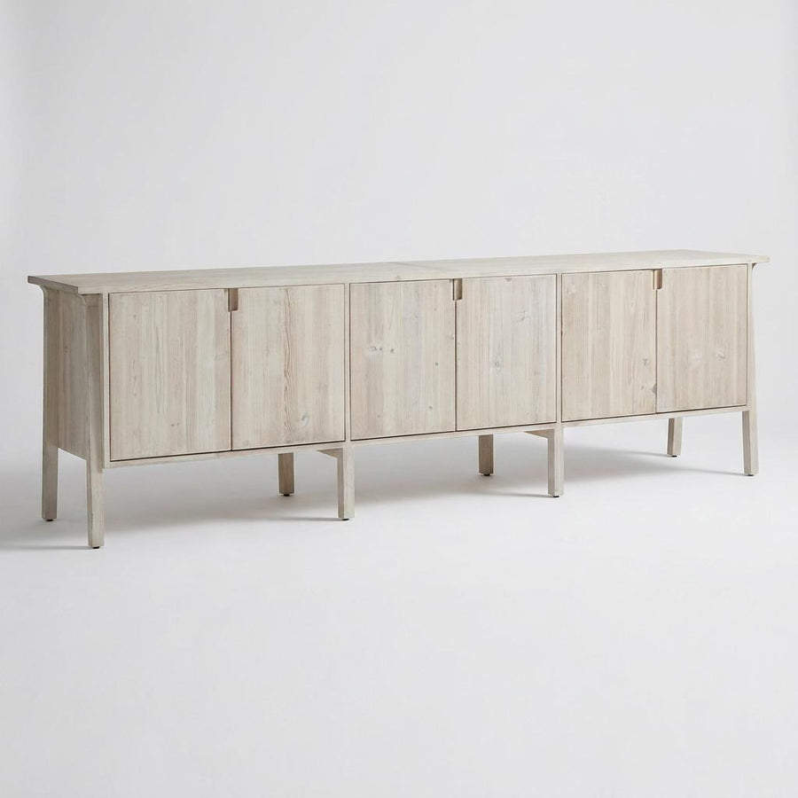 Light wooden sideboard on a white background