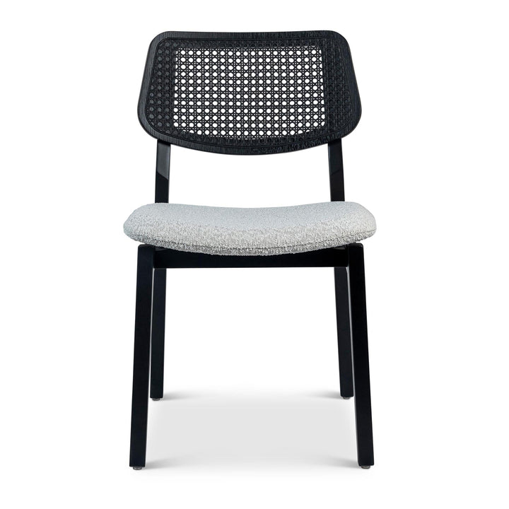 BETH CANE TAUARI WOOD SIDE CHAIR - CRAFTED GLAZE, EBANO - FRONT VIEW