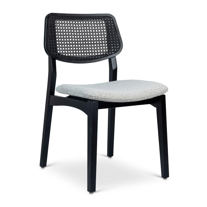 BETH CANE TAUARI WOOD SIDE CHAIR - CRAFTED GLAZE, EBANO - FRONT VIEW