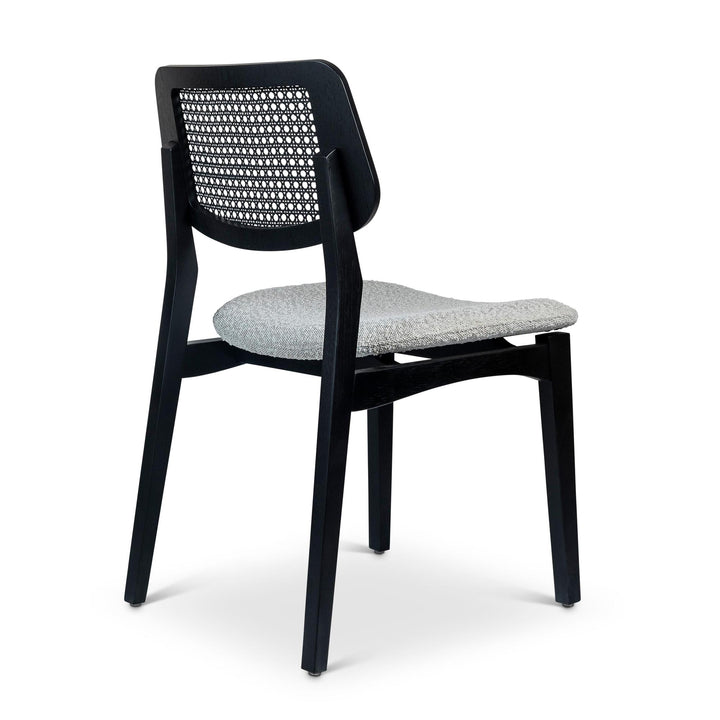 BETH CANE TAUARI WOOD SIDE CHAIR - CRAFTED GLAZE, EBANO - SIDE VIEW