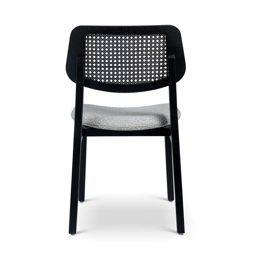 BETH CANE TAUARI WOOD SIDE CHAIR - CRAFTED GLAZE, EBANO - BACK VIEW