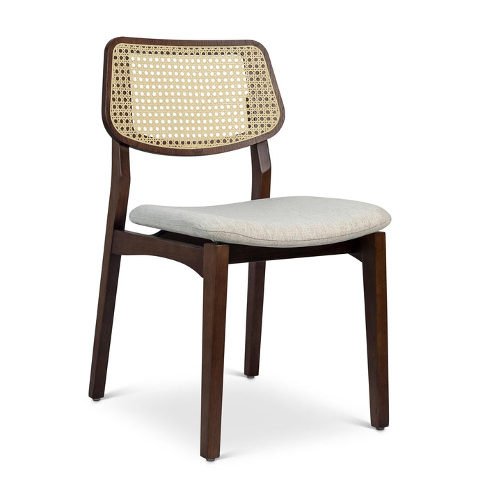 BETH CANE TAUARI WOOD SIDE CHAIR - MEDLEY IVORY, NOGAL, NATURAL - FRONT VIEW