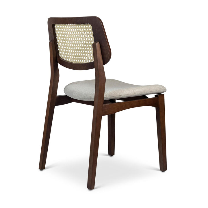 BETH CANE TAUARI WOOD SIDE CHAIR - MEDLEY IVORY, NOGAL, NATURAL - SIDE VIEW