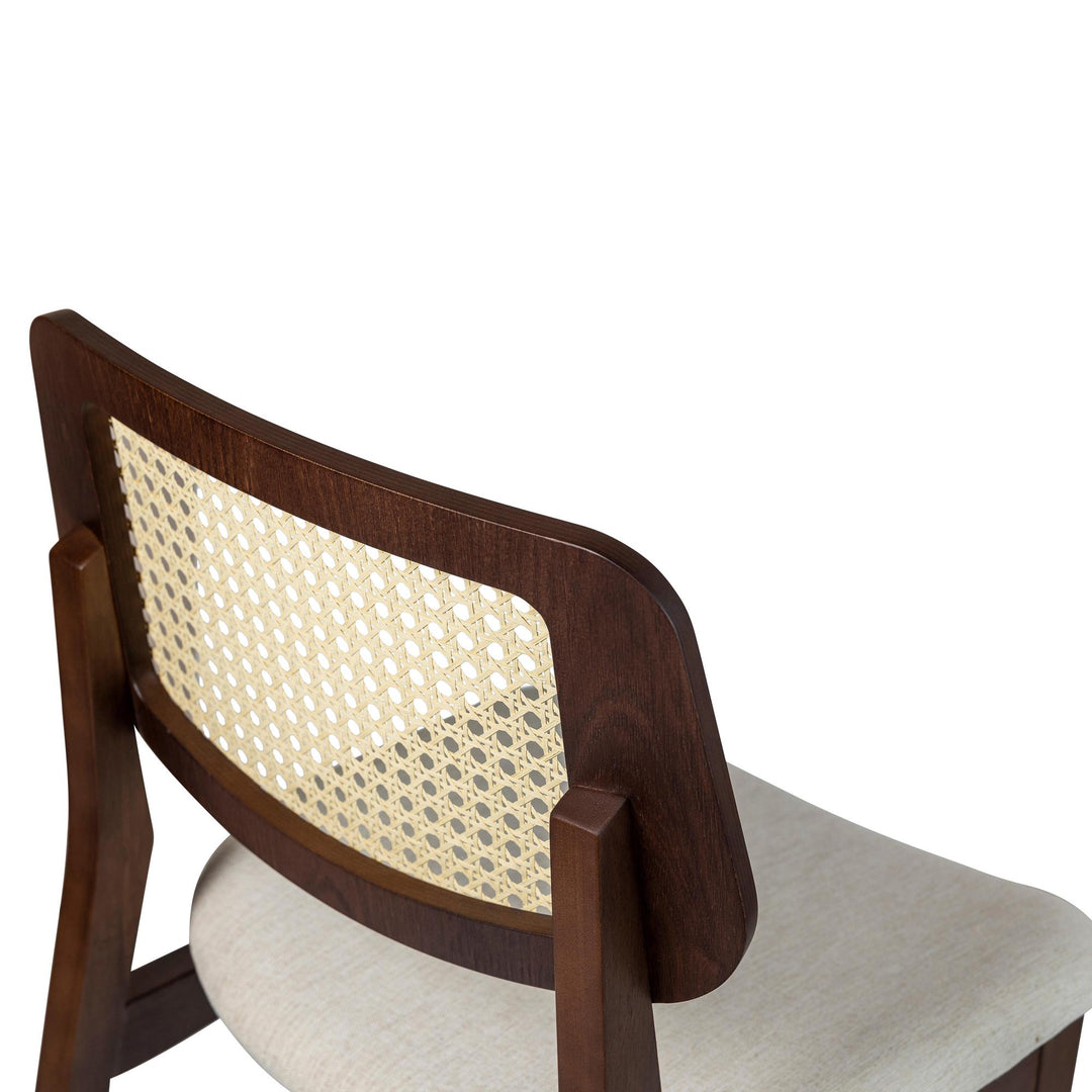 BETH CANE TAUARI WOOD SIDE CHAIR - MEDLEY IVORY, NOGAL, NATURAL - CLOSE VIEW