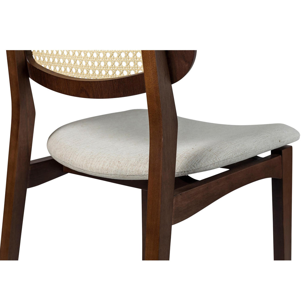 BETH CANE TAUARI WOOD SIDE CHAIR - MEDLEY IVORY, NOGAL, NATURAL - CLOSE VIEW