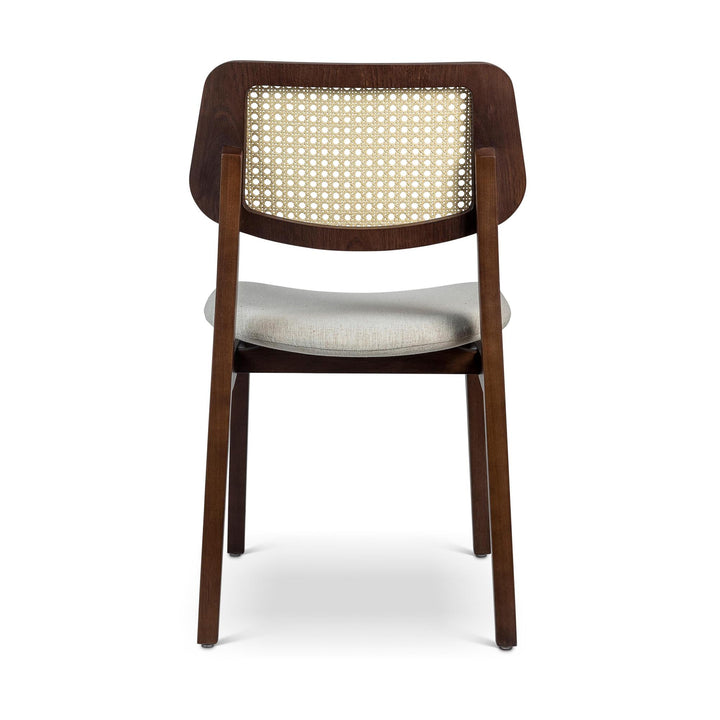 BETH CANE TAUARI WOOD SIDE CHAIR - MEDLEY IVORY, NOGAL, NATURAL - BACK VIEW