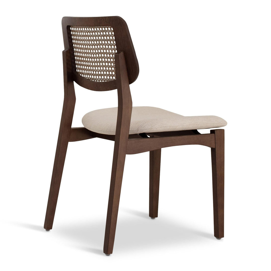 BETH CANE TAUARI WOOD SIDE CHAIR - MEDLEY IVORY, NOGAL - SIDE VIEW