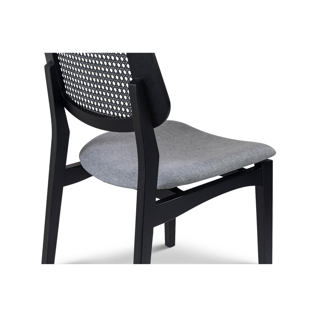 BETH CANE TAUARI WOOD SIDE CHAIR - ESSENCE GREY, EBANO - CLOSE VIEW