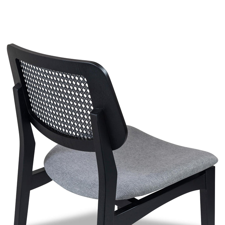 BETH CANE TAUARI WOOD SIDE CHAIR - ESSENCE GREY, EBANO - CLOSE VIEW