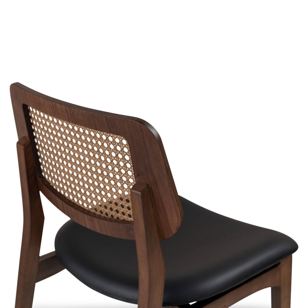 BETH CANE TAUARI WOOD SIDE CHAIR - SHIMMY BLACK, NOGAL - CLOSE VIEW