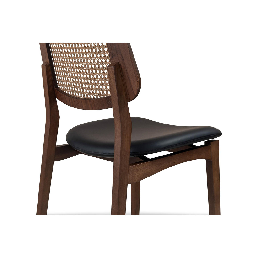 BETH CANE TAUARI WOOD SIDE CHAIR - SHIMMY BLACK, NOGAL - CLOSE VIEW