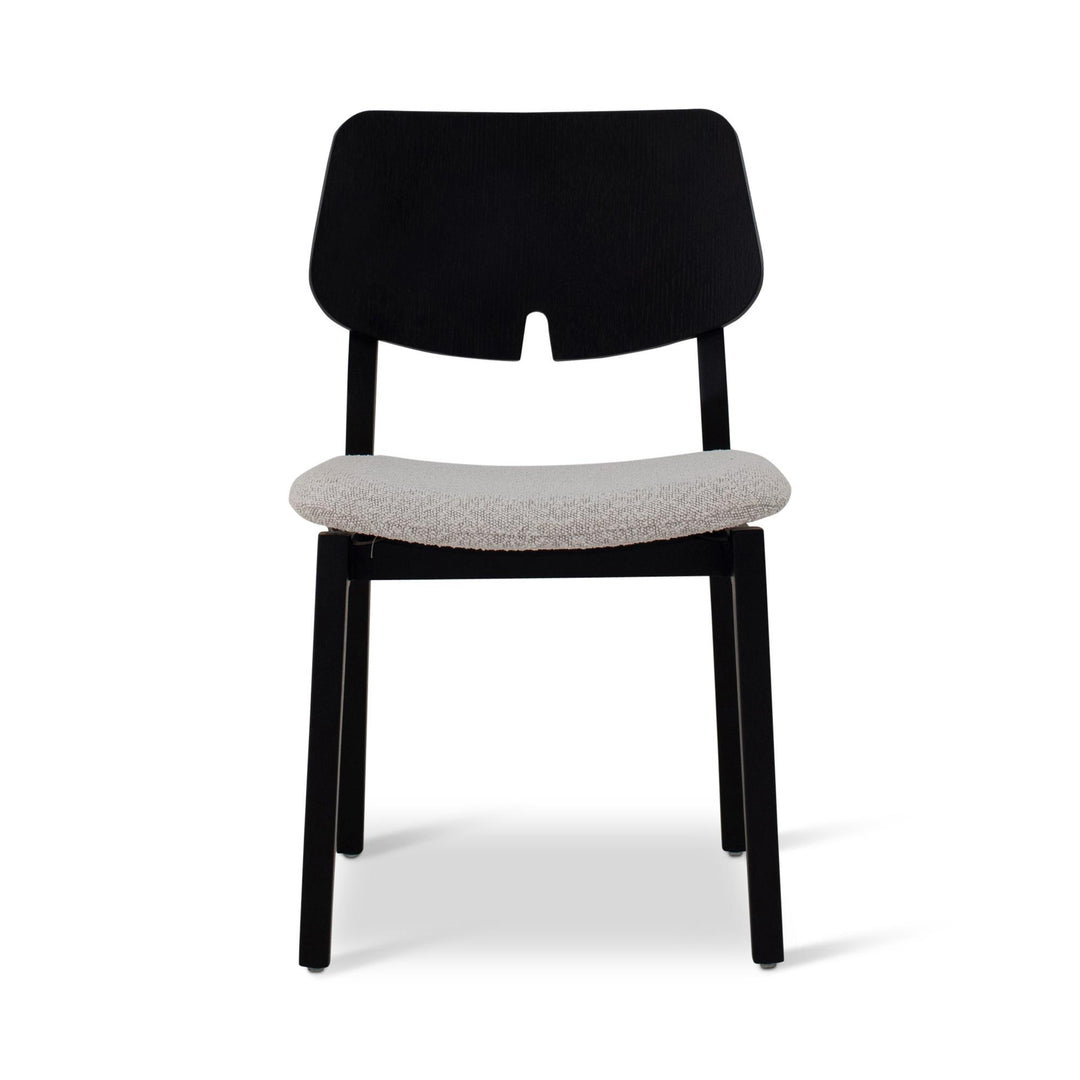 BETH TAUARI WOOD SIDE CHAIR - CRAFTED GLAZE, EBANO - FRONT VIEW