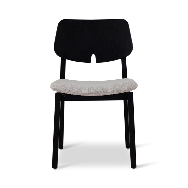 BETH TAUARI WOOD SIDE CHAIR - CRAFTED GLAZE, EBANO - FRONT VIEW