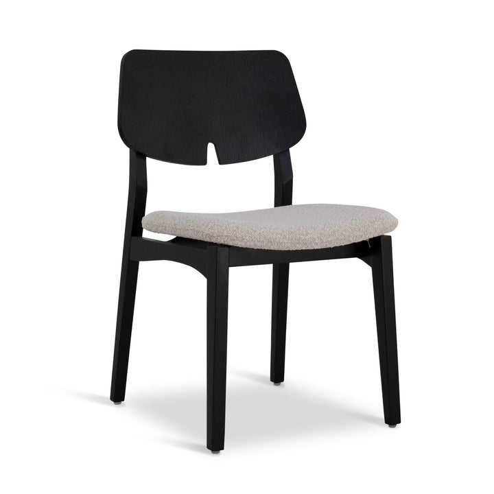 BETH TAUARI WOOD SIDE CHAIR - CRAFTED GLAZE, EBANO - FRONT VIEW