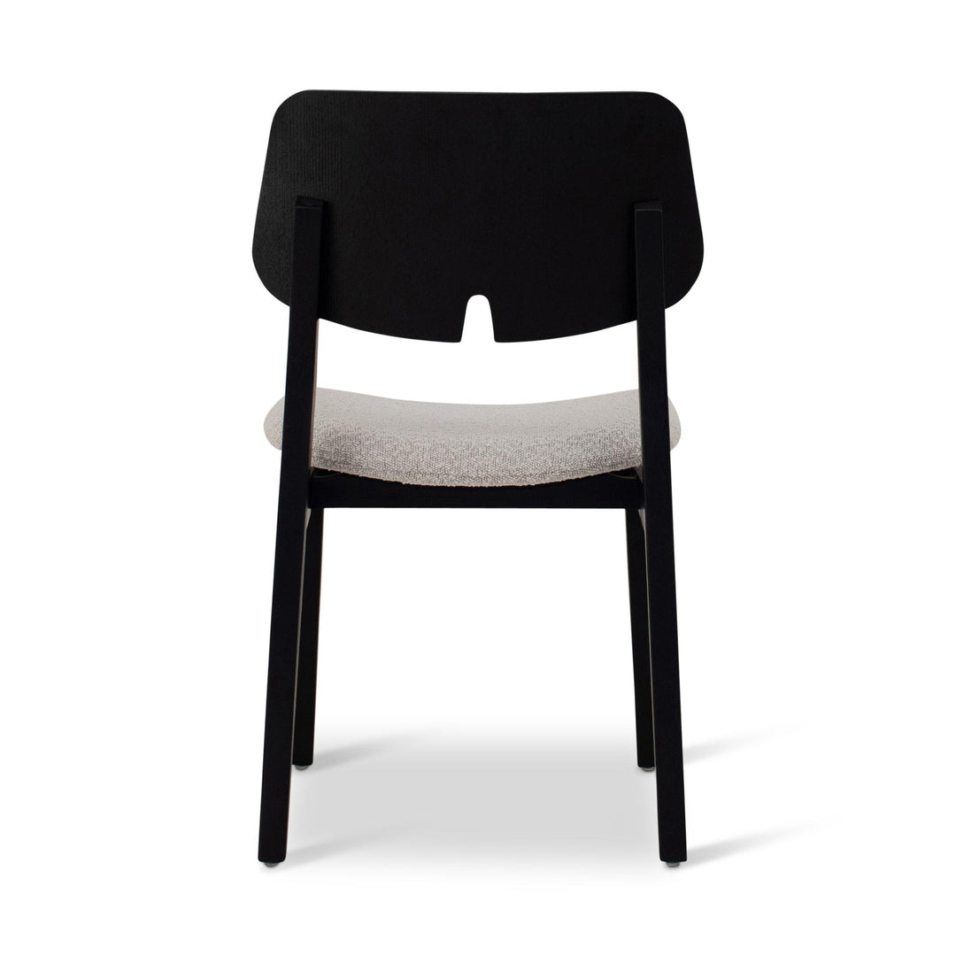 BETH TAUARI WOOD SIDE CHAIR - CRAFTED GLAZE, EBANO - BACK VIEW