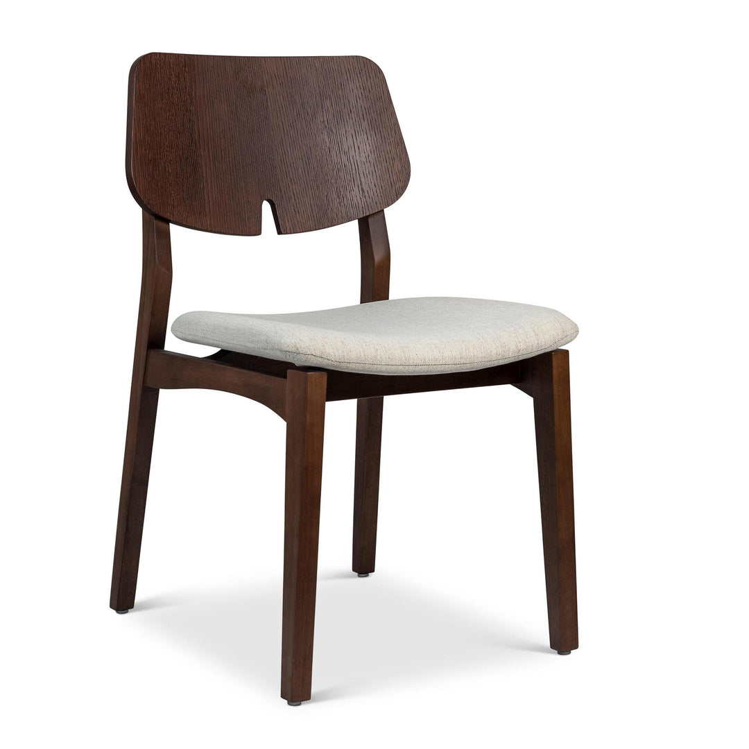 BETH TAUARI WOOD SIDE CHAIR - MEDLEY IVORY, NOGAL - FRONT VIEW