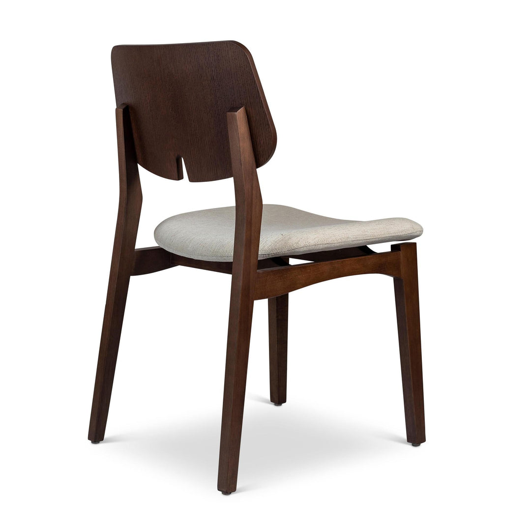 BETH TAUARI WOOD SIDE CHAIR - MEDLEY IVORY, NOGAL - BACK VIEW