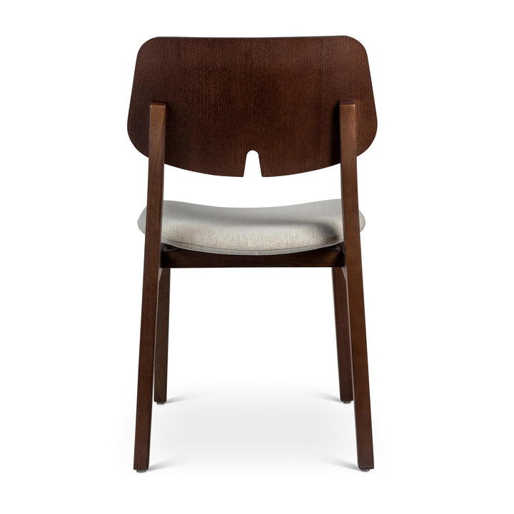 BETH TAUARI WOOD SIDE CHAIR - MEDLEY IVORY, NOGAL - BACK VIEW