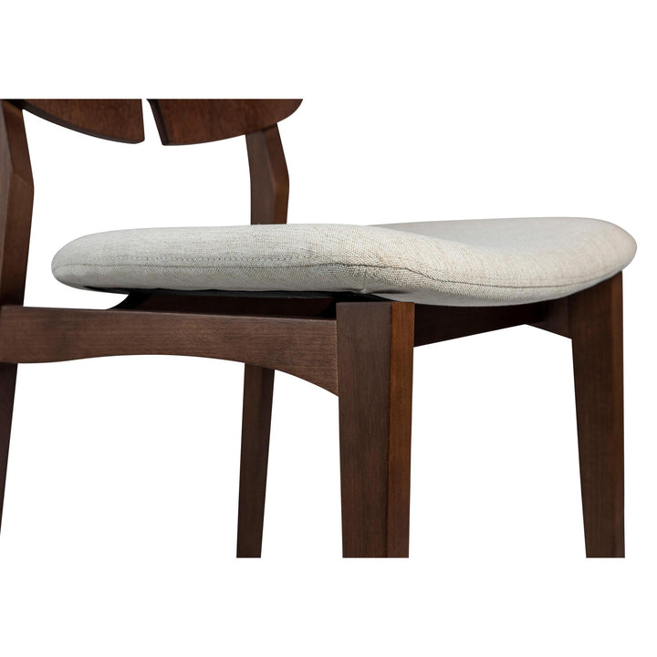 BETH TAUARI WOOD SIDE CHAIR - MEDLEY IVORY, NOGAL - CLOSE VIEW