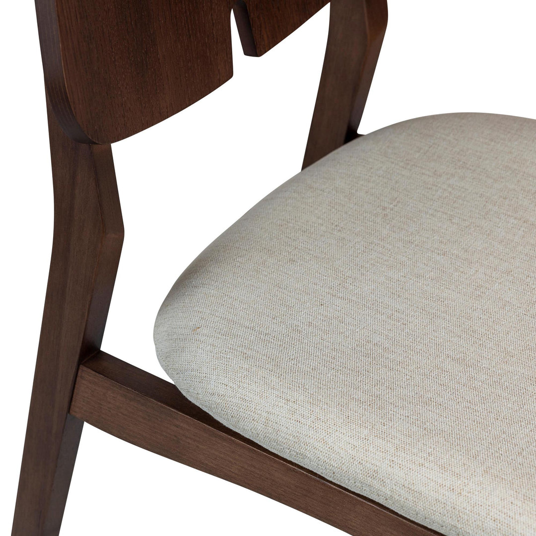 BETH TAUARI WOOD SIDE CHAIR - MEDLEY IVORY, NOGAL - CLOSE VIEW