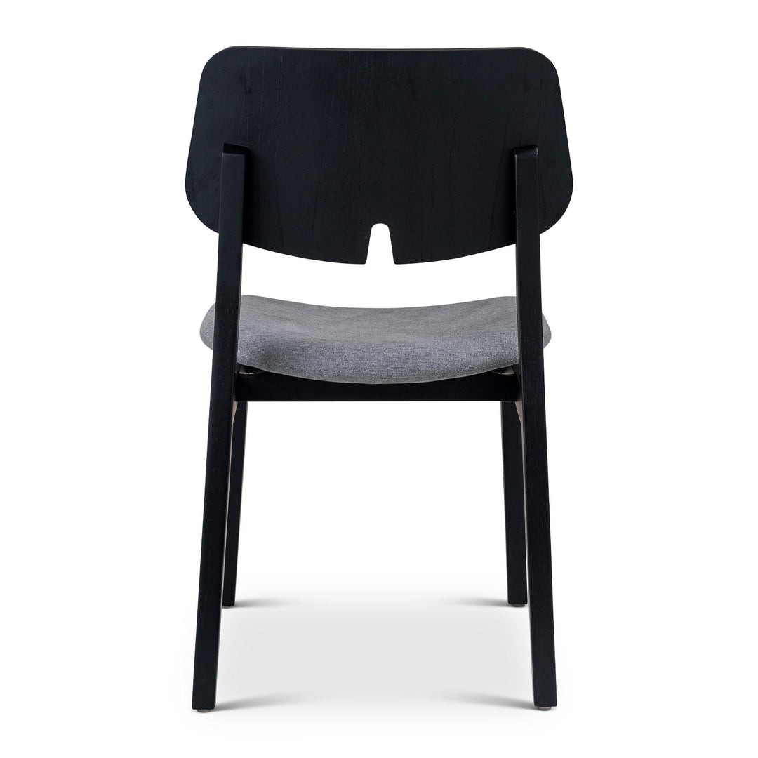 BETH TAUARI WOOD SIDE CHAIR - ESSENCE GREY, EBANO - BACK VIEW