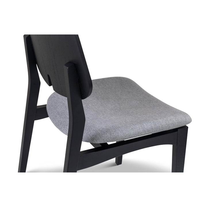 BETH TAUARI WOOD SIDE CHAIR - ESSENCE GREY, EBANO - CLOSE VIEW