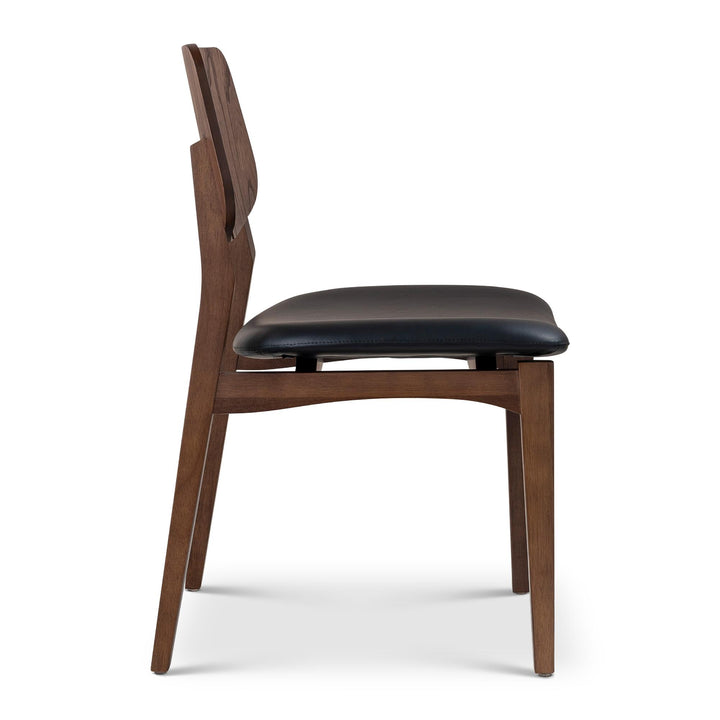 BETH TAUARI WOOD SIDE CHAIR - SHIMMY BLACK, NOGAL - SIDE VIEW