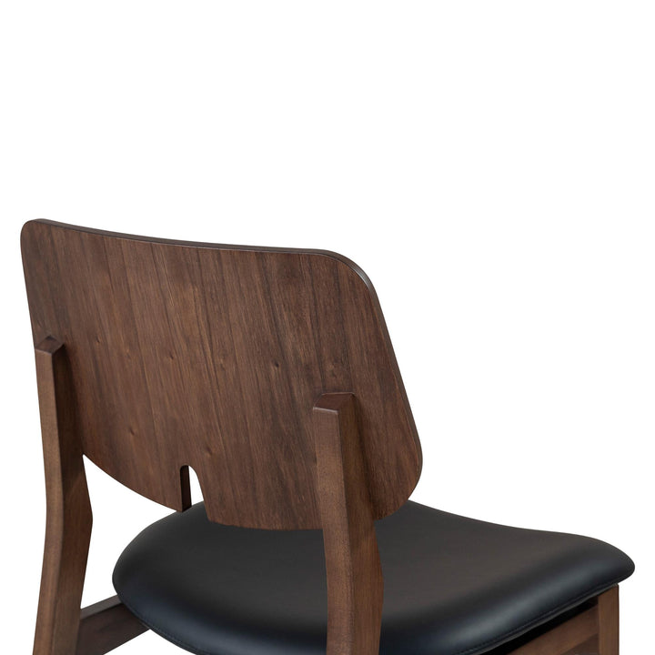 BETH TAUARI WOOD SIDE CHAIR - SHIMMY BLACK, NOGAL - CLOSE VIEW