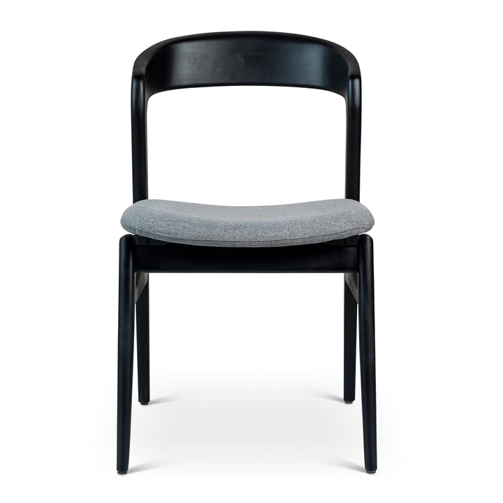 VELMA SOLID TAUARI FRAME SIDE CHAIR - ESSENCE GREY, EBANO - FRONT VIEW